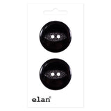 Bouton à 2 trous Noir - 25mm (1″) - 2 unités - Elan