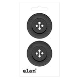 Bouton à 4 trous Noir - 28mm (11⁄8″) - 2 unités Elan