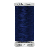 Fil Bleu royal foncé 200m - 100% coton 12wt - Gutermann - 40365033