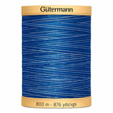 Fil Bleu Ciel de nuit profond bigarré 800m - 100% coton  - Gutermann - 4089986