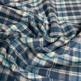 Flanelle coton carreauté teinte de bleu - 810046452257 ( primo plaid )