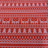 Jersey coton / élasthanne Tricot motif chevreuil sapin rouge blanc