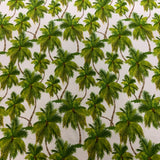Cotton / spandex Jersey various leaves white background