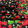 100% coton Fraise fond noir bordure