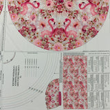 Panneau jupe circulaire flamand fleur rose
