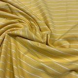 Jersey coton / élasthanne ligné jaune mini blanc