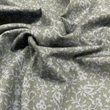 100% coton Motif courbe fond gris bleuté  ( For Rosa )