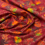 100% cotton Autumn leaves red-orange straight red background Red paprika (Autumn Bouquet)
