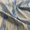 100% coton abstrait ( effet vague / marbre ) teinte de bleus et blanc   ( Wild blue )