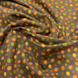 100% coton Gland orange jaune moutarde fond chocolat ( Adel in autumn )