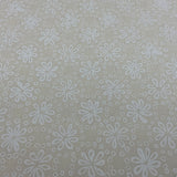 100% coton Fleur et cercle sur fond beige ( Cherry Blossom )