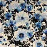 100% coton fleur bleu noir blanc ( Wild blue )  - 2024475