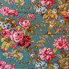 100% coton Primerose Jardin de roses fond turquoise ( Andover)  - A521