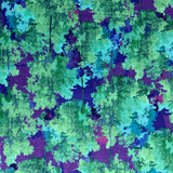 100% coton Forêt turquoise fond violet - 20302201 ( Nature’s pace )